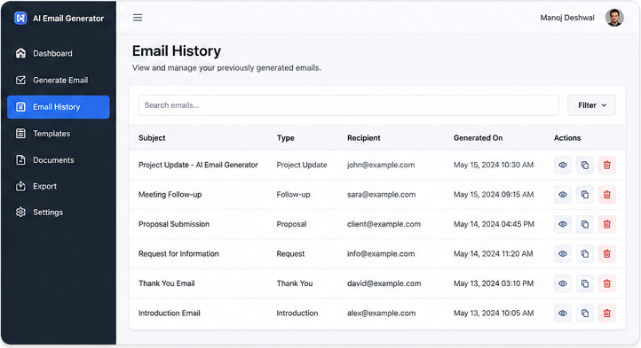 Email History